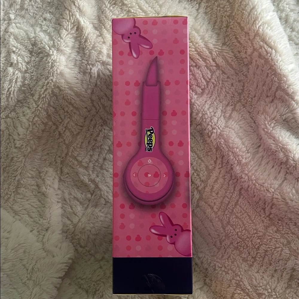 Pink Bluetooth Over-Ear Headset LED Wireless with Bunny Ears Design Peeps